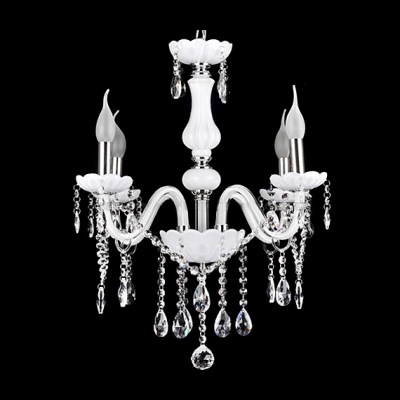 Stunning 4-Light Classic Candle Style Crystal Chandelier Shine with Glistening Crystals