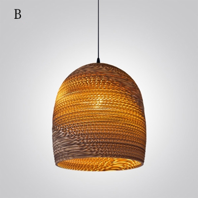 Bold Design And Natural Corrugated Paper Designer Large Pendant Lighting