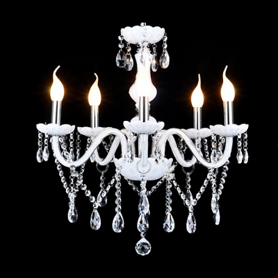 Brilliant Design Five Lights Candelabra Chandelier with Glittering Crystal Droplets in Crystal Style
