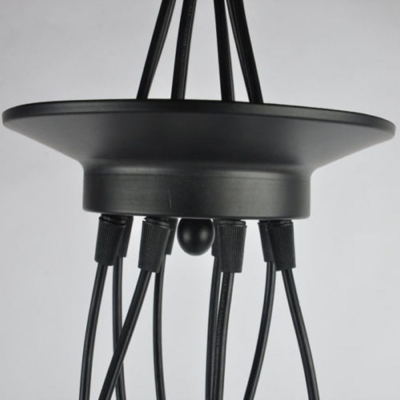 8 Light Edison Bulb LED Multi Light Pendant Black Spider Chandelier for Living Room Restaurant