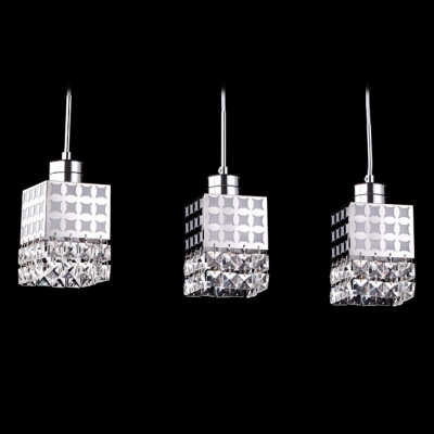 Contemporary and Bold Faceted Crystal Falling Elegant Multi-Light Pendant Light with 3-Light
