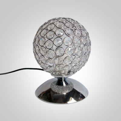 Contemporary Sphere Style Table Lamp Adorned with Beautiful Crystal Beads