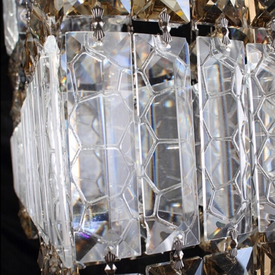 Crystal Cube Shades LED Flush Mount Lights in Brilliant Design Accented by Champagne Crystals