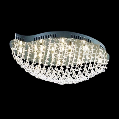 Enchanting Flushmount Ceiling Fixture with Distinctive Design and Crystal Makes Graceful Flair