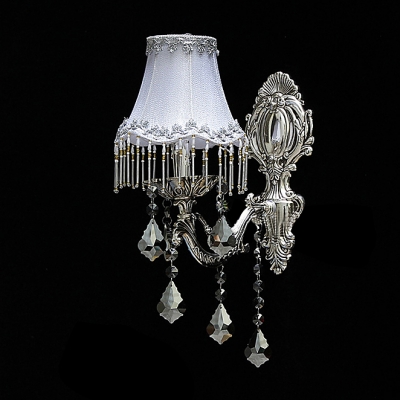 Exquisite Classic Silver Finish and Crystal Drops Add Glamour to Sophisticated One-light Wall Sconce