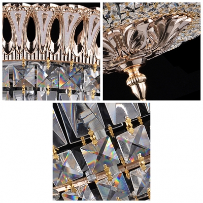 Faceted Crystal Basket Brilliant Design Flush Mount Ceiling Lights 12.6