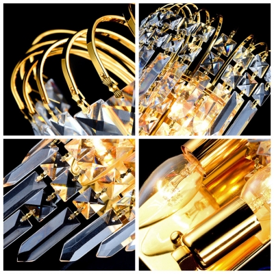 Give Your Wall Decor a Boost with Elegant Gold Finish Crystal Wall Sconce