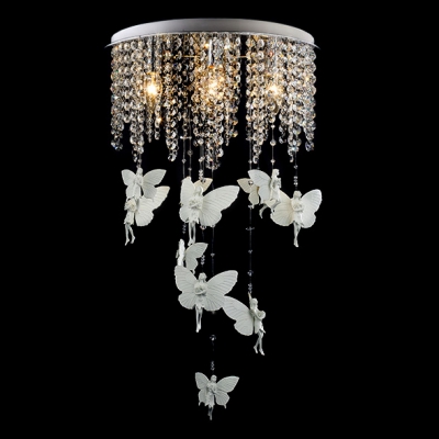 Lovely Angles Droplets and Crystal Beaded Strands Dropped Romantic and Beautiful Flush Mount Lights