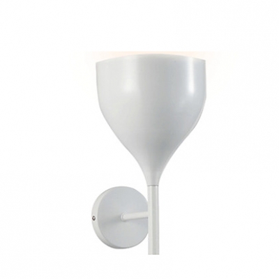 Mini 1-light White Finished Wine Cup Wall Light