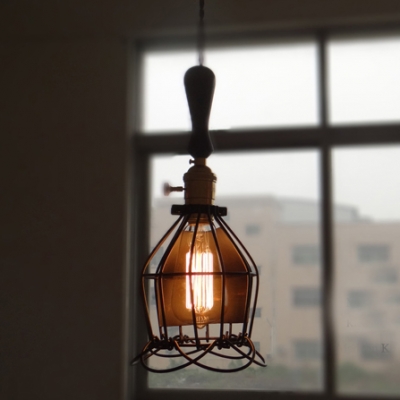 LED Mini Pendant Light Blooming Cage in Industrial Style