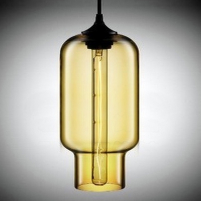 Open-Mouthed Colored Glass LOFT Industrial Mini Pendant
