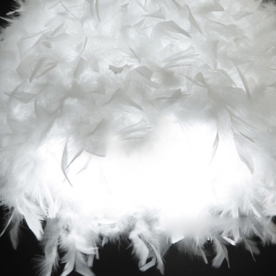 Soft White Feather and Purity Large Designer Pendant Light