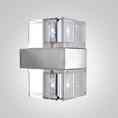 Special Design Two Light Wall Sconce Completed with Clear Crystal Shade Creating Ambient Light
