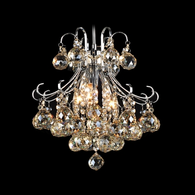 Unmatched Elegance Chrome and Clear Crystal Strands and Spheres Mini Pennant Chandelier