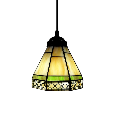 6 Inch Width Shade Tiffany Designed Art Glass Style Mini Pendant Light