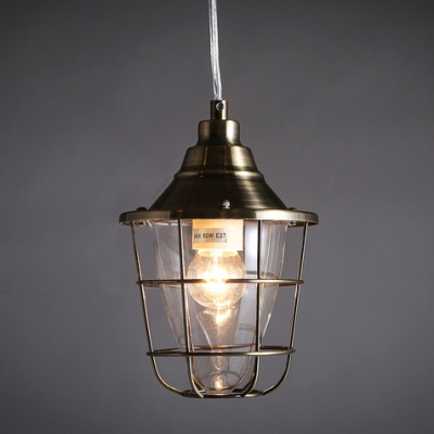 Antique Bronze Single Light Warehouse Outdoor Pendant Lighting Fixture