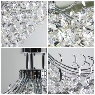 Brilliant Design Functional and Beautiful Crystal Semi-Flush Mount with Metal Curing Frame
