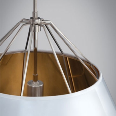 Chic Metal Drum Shade with Chrome Finished Cage Designer Pendant Lights