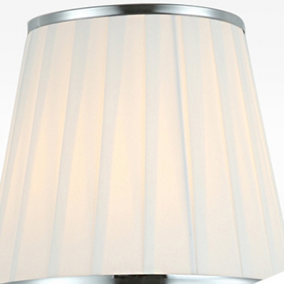 Contemporary Simple Wall Sconce Adorned with Chrome Finish and White Fabric Shade