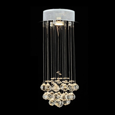 Crystal Shower Chandelier Suspended Cluster of Stunning Crystal Balls