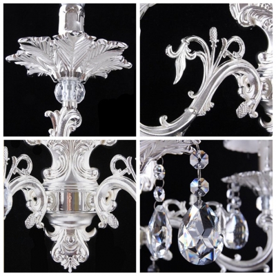 Elegant Crystal Candelabra Style Add Glamour to Shimmering Two Light Wall Sconce