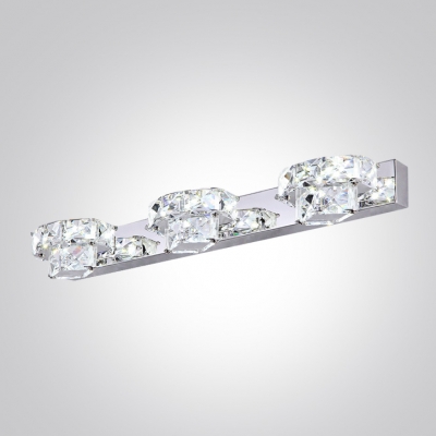 Glamorous Bathroom Fixture Features Silver Finish with Clear Crystal