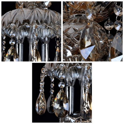 Glittering Beautiful Crystal Droplets Embellished 15.7'' High Crystal Mini Pendant Light Creating Sophisticated Look