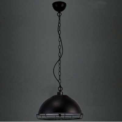 Industrial Retro Black Pendant Light with A Protective Guard