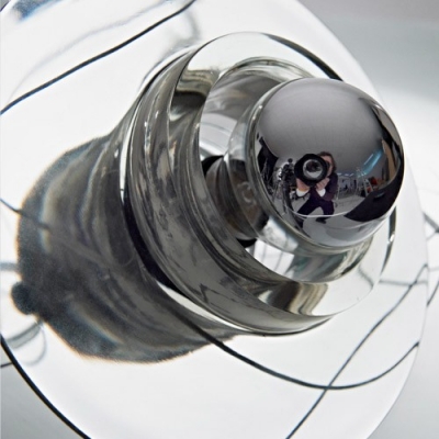 Lid Shaped Pressed Clear Glass Designer Pendant Light for Dining Room 8
