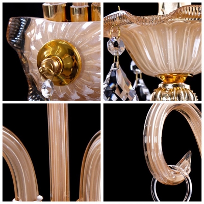 Magnificent Champagne Crystal Wall Sconce Features Beautiful Scrolling Arms and Clear Droplets