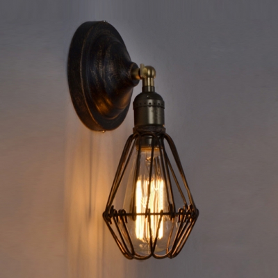 Retro Black Mini Bulb LED Wall Light in Loft Style