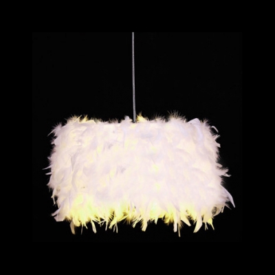 Soft White Feather and Purity Large Designer Pendant Light