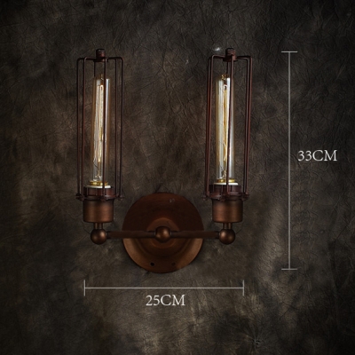 Aged Rust 2-light Upward LED Wall Sconce in Industrial Style
