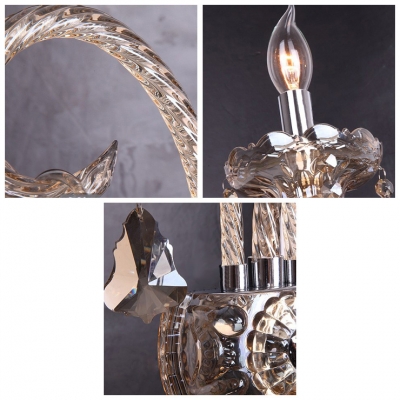 Beautiful Scrolling Arms Crystal Single Candle-style Light Formed Vase-style Wall Sconce
