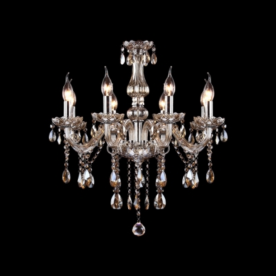 Chocolate Crystal Waterfall 8-Light Classic and Elegant Crystal Chandelier