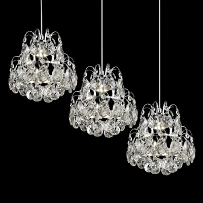 Dazzling Crystal Falls and Graceful Metal Frame Composed Spectacular Multi-Light Ceiling Light