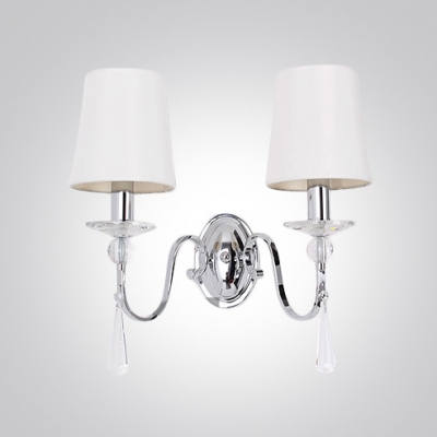 Eye-catching Two-light Wall Sconce Completed with Polished Chrome finish and Graceful Scrolls