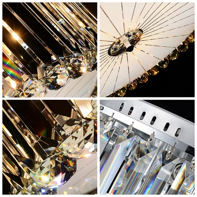 Functional and Beautiful Crystal Prisms Falling Round Flush Mount Lighting