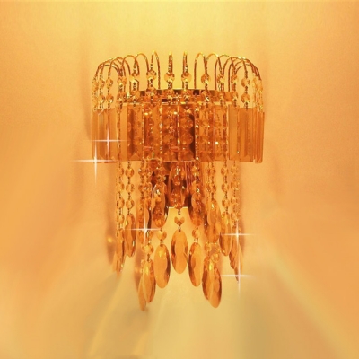 Give Your Wall Decor a Boost with Sparkling Gold Finish Crystal Wall Sconce