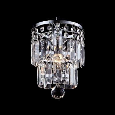 Jewel-Like Crystal Prisms and Chrome Mini Pendnat Lighting Hanging A Crystal Ball