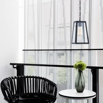 Matte Black 1 Light LED Pendant with Empire Clear Glass Shade