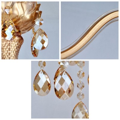 Luxury and Regal Chandelier Completed with Gold Finish and Geaming Crystal Droplets