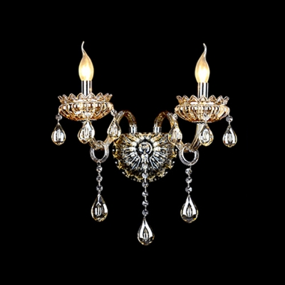 Luxury Elegant Crystal Wall Light Fixture Offers Delicate Plate and Glamourous Embelishment