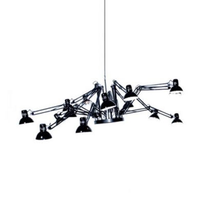 Spider Ceiling Chandelier Perfect for Cool Interior Decoration 15 Lights in Black