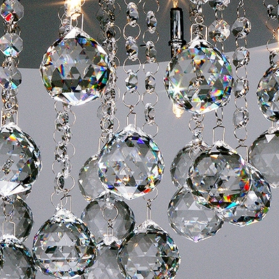 Round Shaped Flush Mount Shine with Glitz and Glamour Clear Crystal Balls