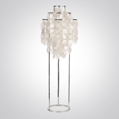 Shell Droplet Shaded Floor Lamp White