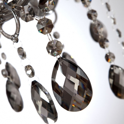 Smoky Gray Finely Hand Cut Crystal Chains and Drops 29.5