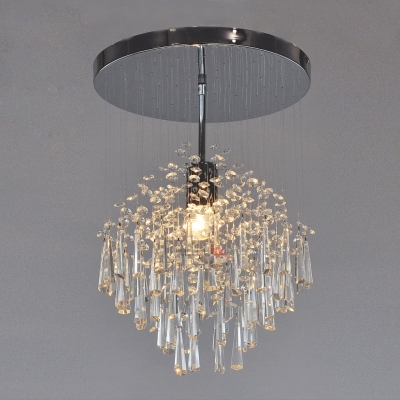 

Stunning 12 Width Semi Flush Ceiling Light Features Polished Chrome Finish and Beautiful Faceted Crystal Beads Falls, HL283394