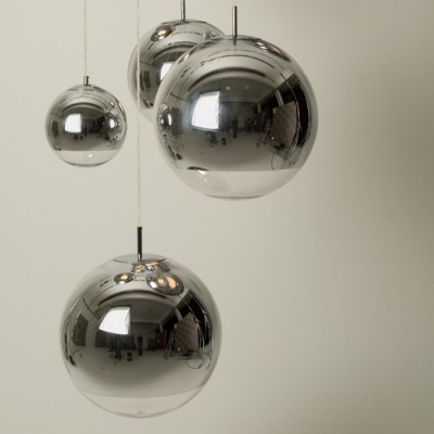 Mirror Surface And Round Ball Shaped Designer Large Pendant 15.7”Wide