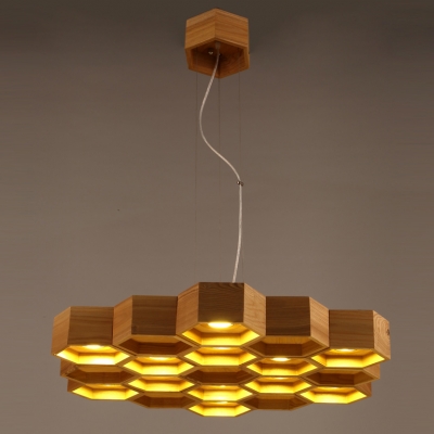29.5”Wide 12-Light Large Honeycomb Shaped Designer Pendant Light